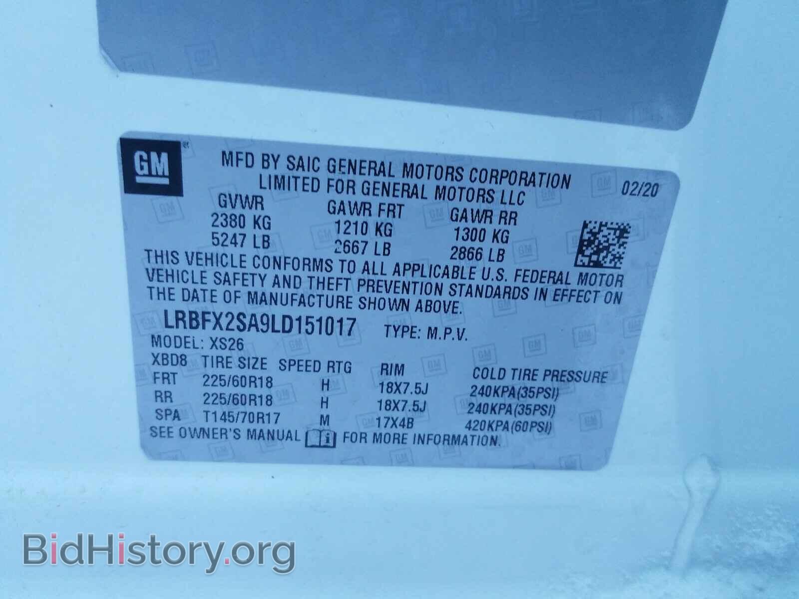 2020 BUICK ENVISION - VIN: LRBFX2SA9LD151017 - Фото 10