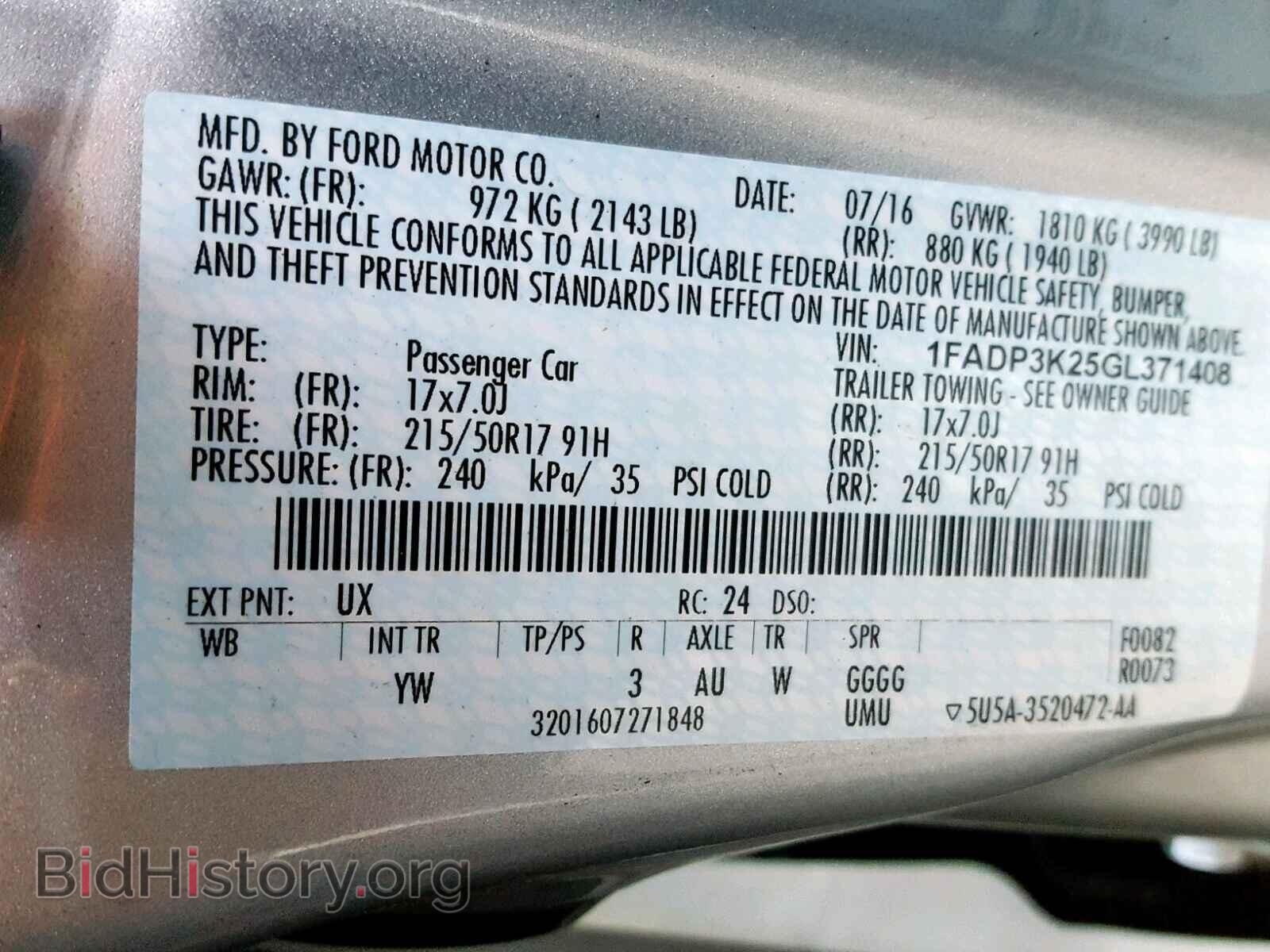 2016 FORD FOCUS SE - VIN: 1FADP3K25GL371408 - Фото 10
