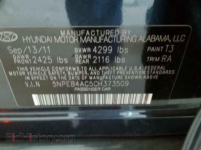 2012 HYUNDAI SONATA - VIN: 5NPEB4AC5CH373509 - Фото 9
