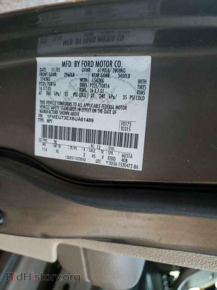 2006 FORD EXPLORER - VIN: 1FMEU73EX6UA61489 - Фото 10