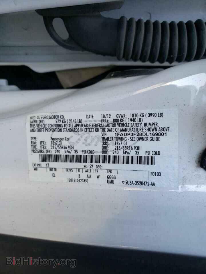 2013 FORD FOCUS - VIN: 1FADP3F28DL169801 - Фото 10