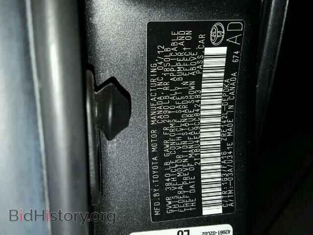 2012 TOYOTA COROLLA - VIN: 2T1BU4EE9CC842483 - Фото 10