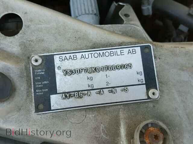 2001 SAAB 9 3 - VIN: YS3DF78K017009765 - Фото 10