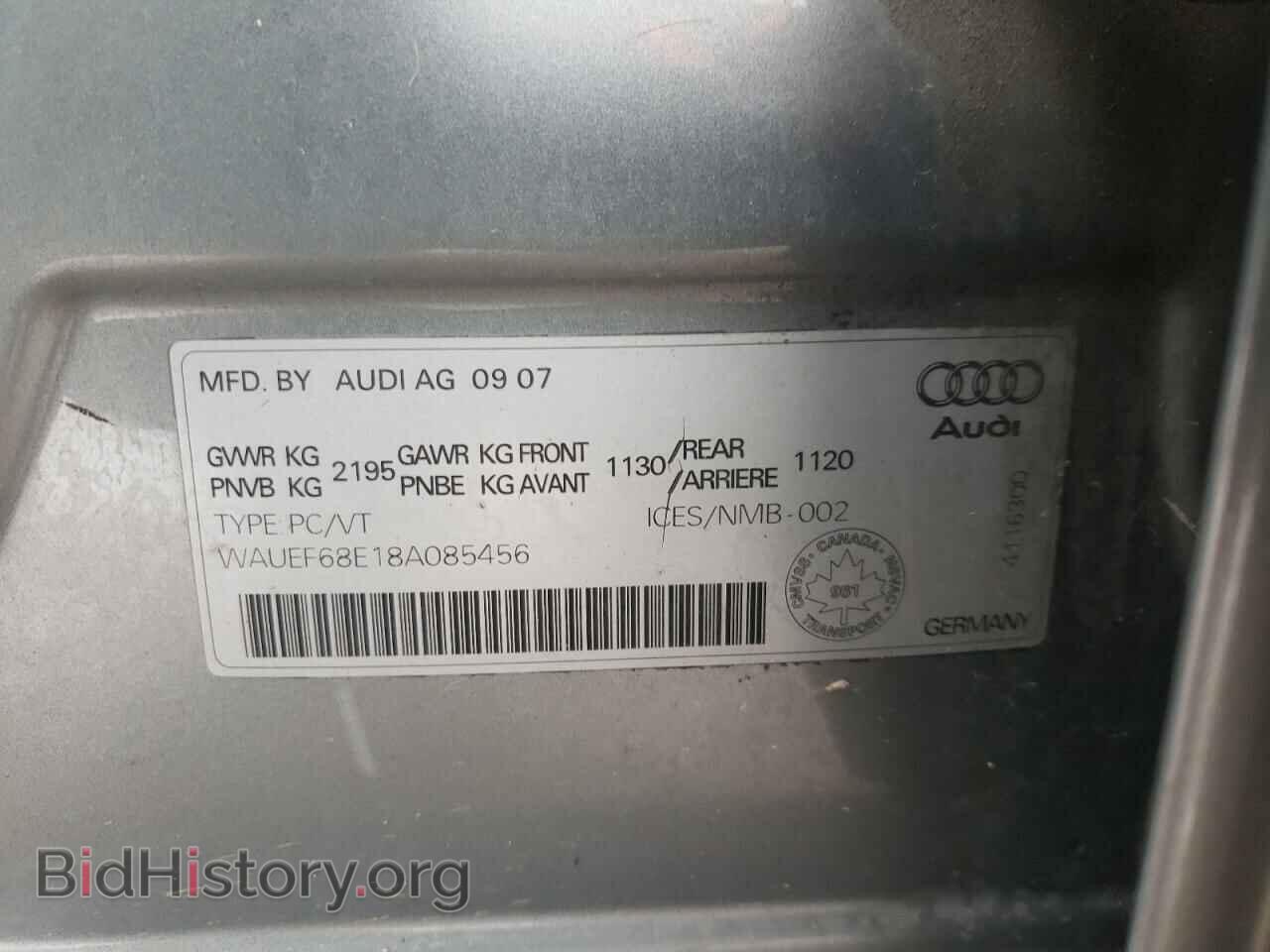 2008 AUDI A4 - VIN: WAUEF68E18A085456 - Photo 10
