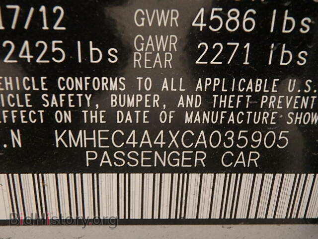 2012 HYUNDAI SONATA - VIN: KMHEC4A4XCA035905 - Фото 10