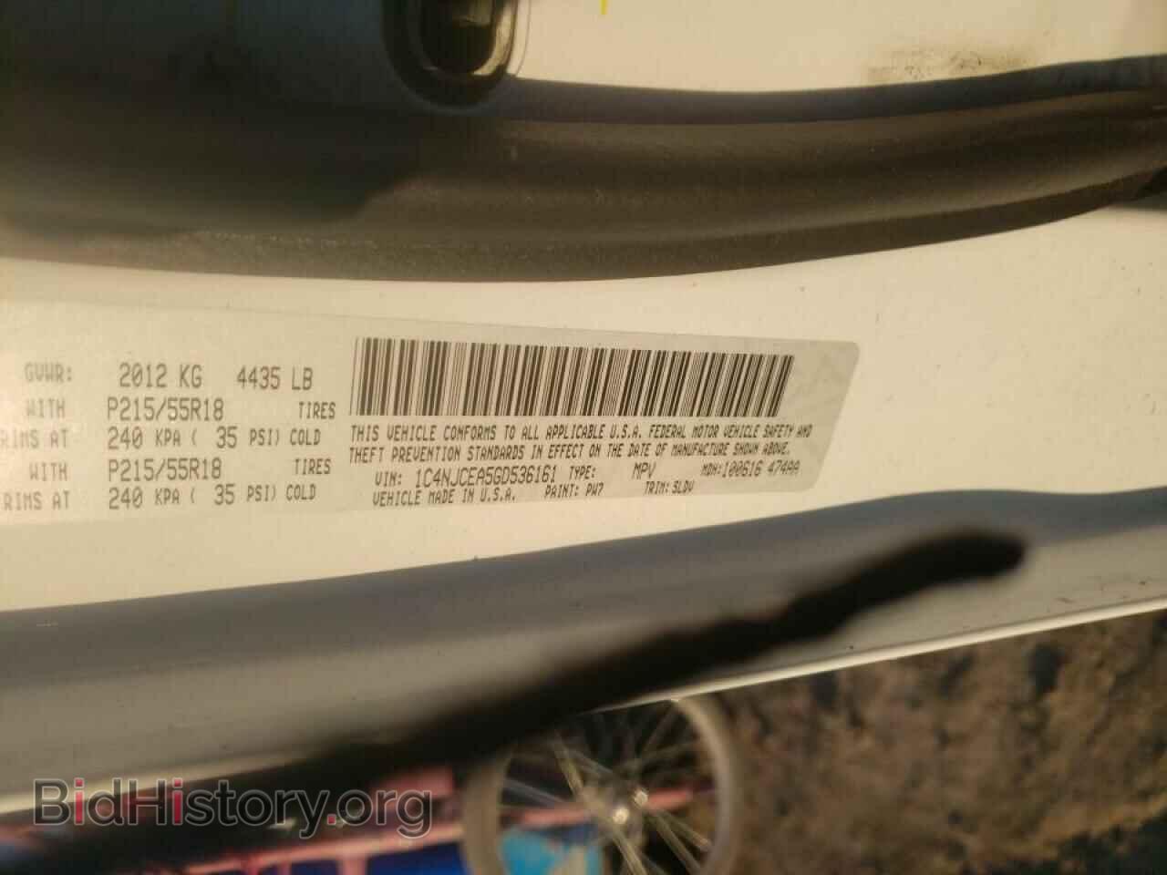 2016 JEEP COMPASS - VIN: 1C4NJCEA5GD536161 - Фото 10