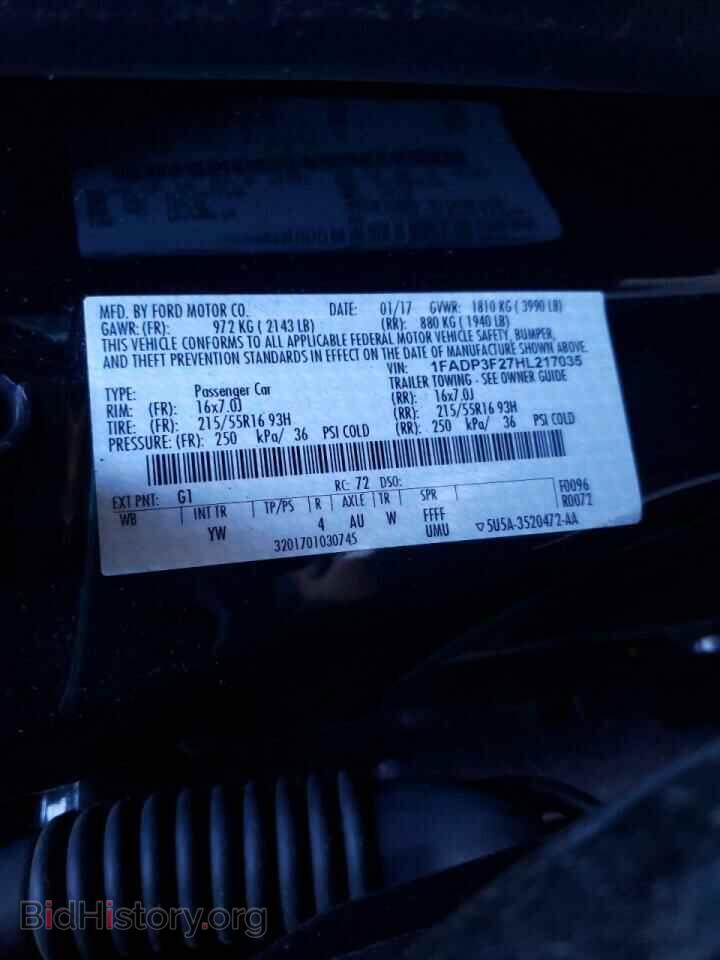 2017 FORD FOCUS - VIN: 1FADP3F27HL217035 - Фото 10