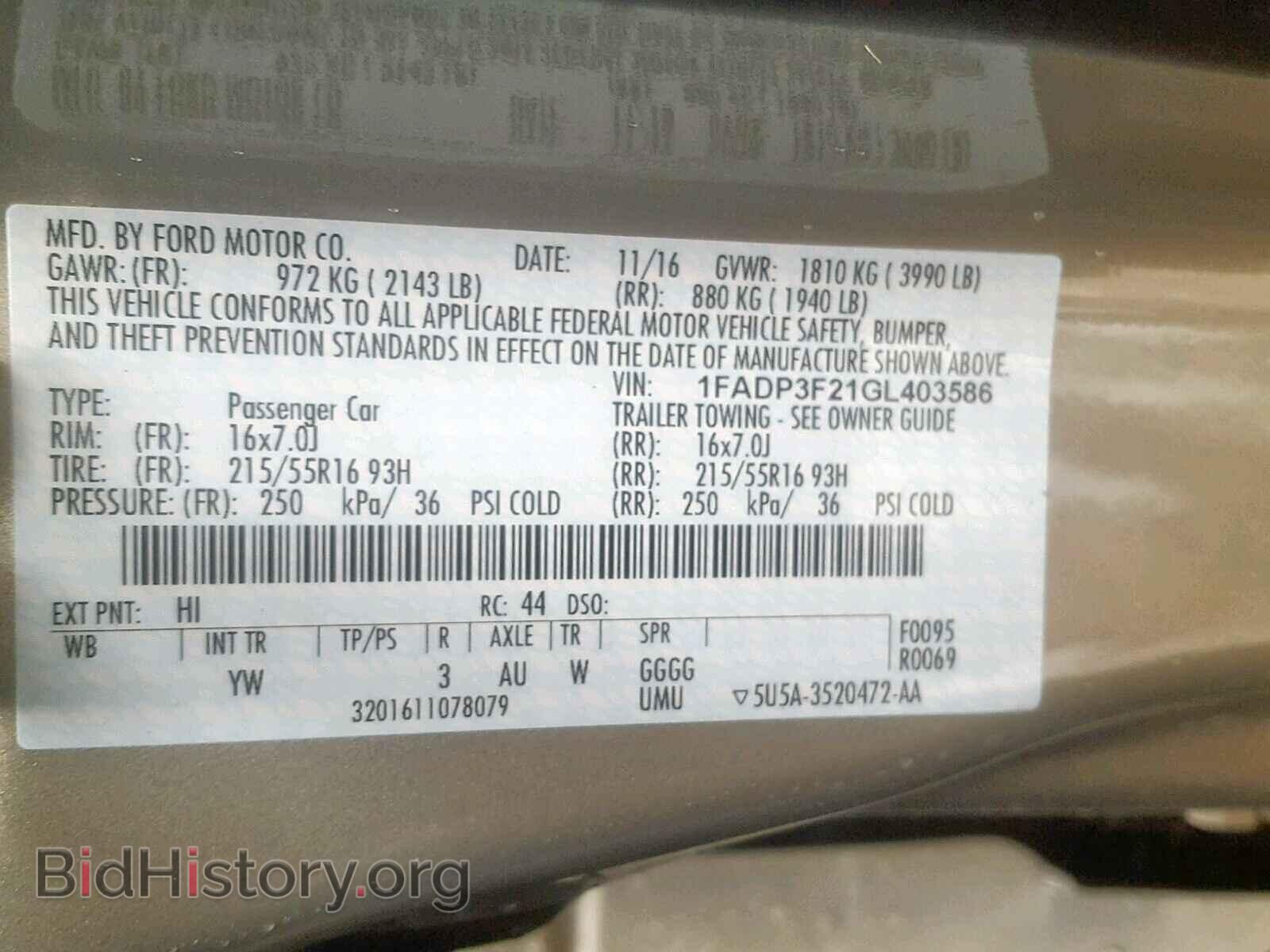 2016 FORD FOCUS SE - VIN: 1FADP3F21GL403586 - Фото 10
