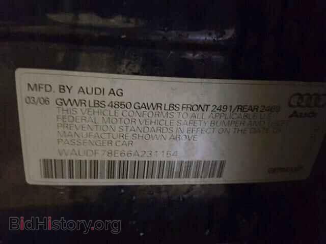 2006 AUDI A4 - VIN: WAUDF78E66A231154 - Фото 10