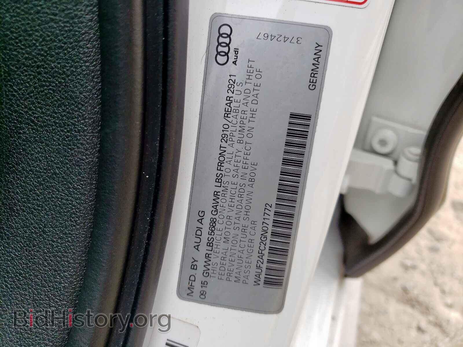 2016 AUDI S6/RS6 - VIN: WAUF2AFC2GN071772 - Фото 10