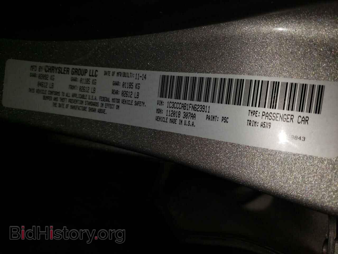 2015 CHRYSLER 200 - VIN: 1C3CCCAB1FN623911 - Фото 10
