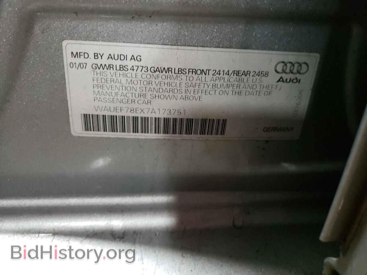 2007 AUDI A4 - VIN: WAUEF78EX7A173751 - Фото 10