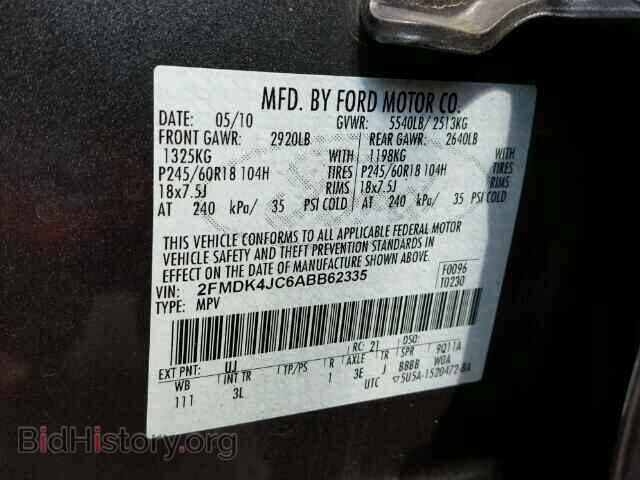 2010 FORD EDGE - VIN: 2FMDK4JC6ABB62335 - Фото 10
