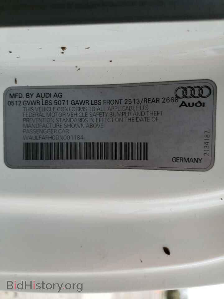 2013 AUDI A5 - VIN: WAULFAFH0DN001184 - Фото 10