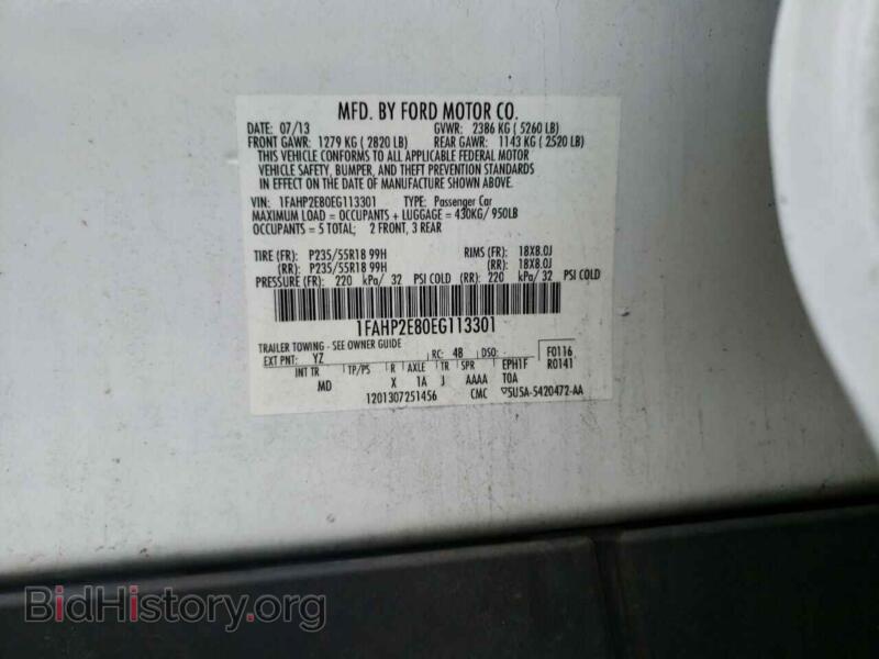 2014 Ford TAURUS (VIN 1FAHP2E80EG113301) — фото 10 из 10