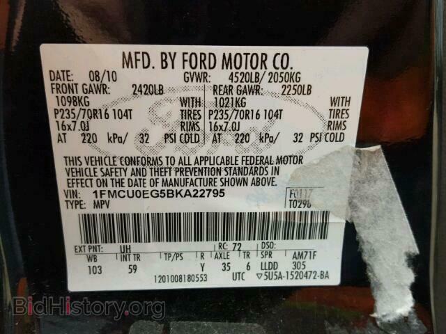 2011 FORD ESCAPE - VIN: 1FMCU0EG5BKA22795 - Photo 10