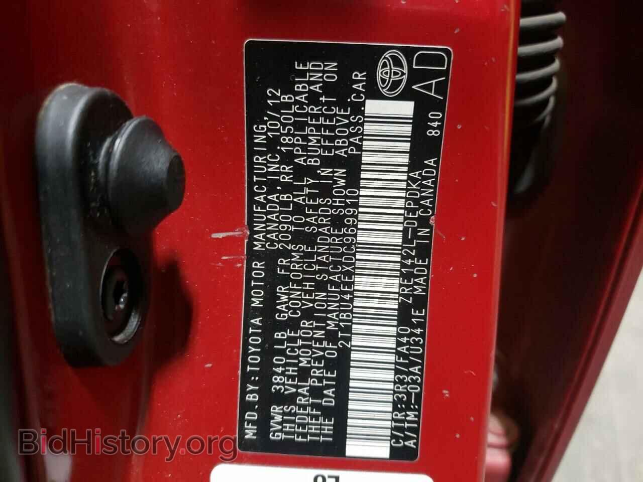 2013 TOYOTA COROLLA - VIN: 2T1BU4EEXDC969910 - Фото 10
