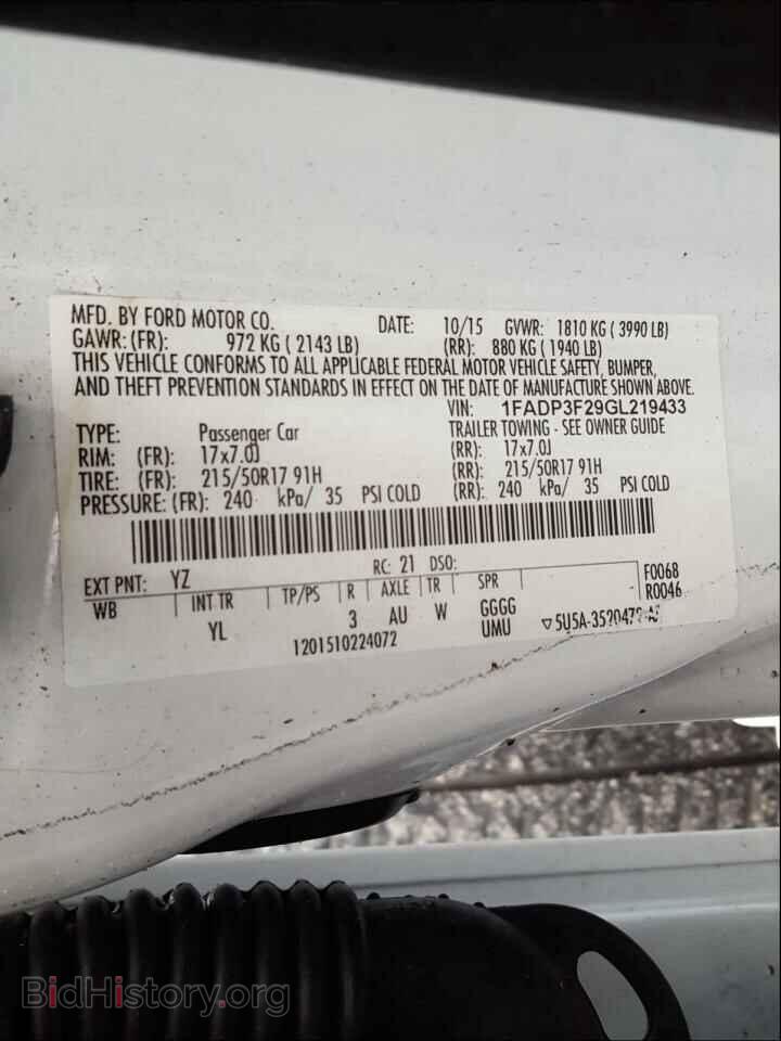 2016 FORD FOCUS - VIN: 1FADP3F29GL219433 - Photo 10