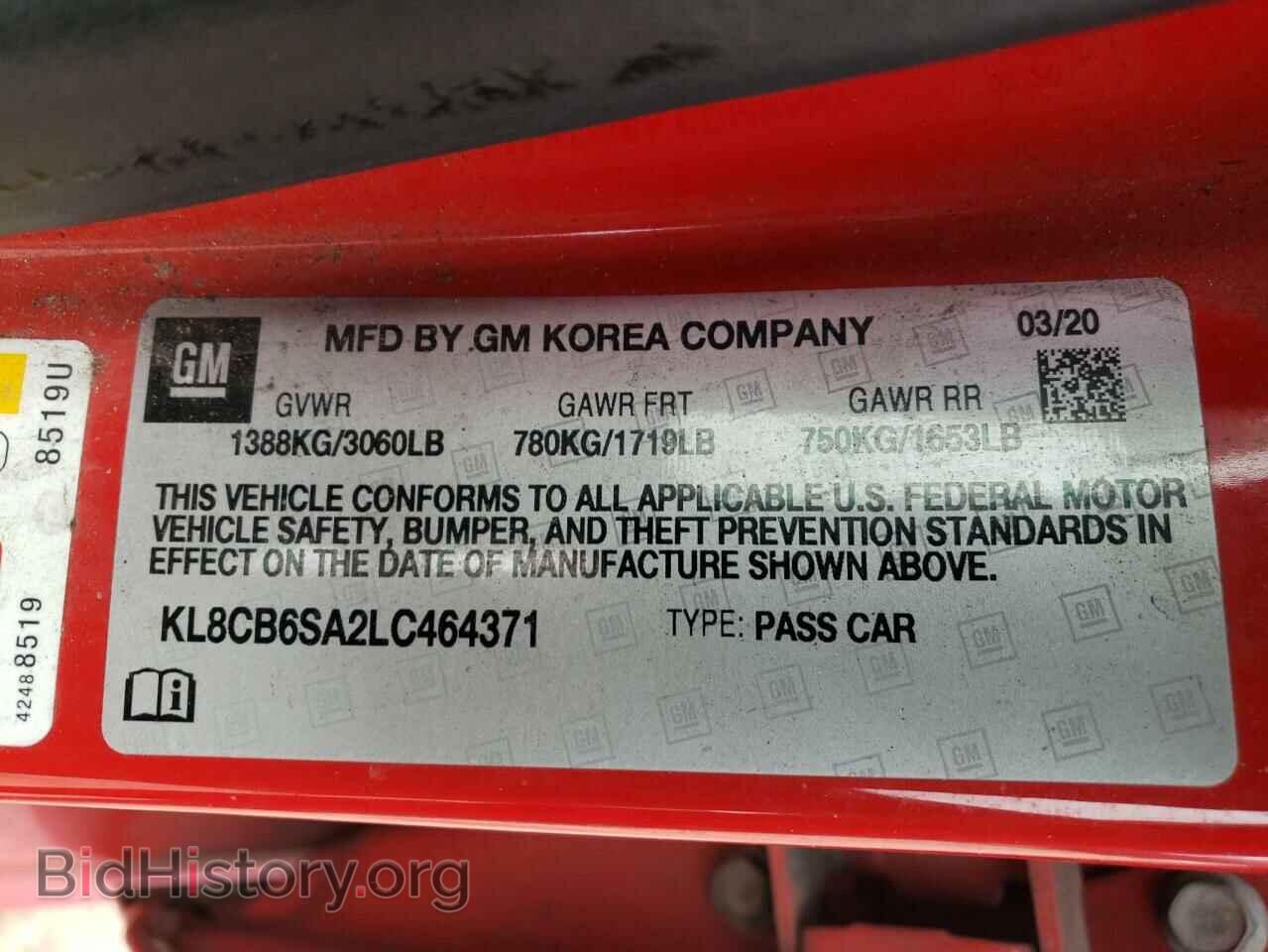 2020 CHEVROLET SPARK - VIN: KL8CB6SA2LC464371 - Фото 10
