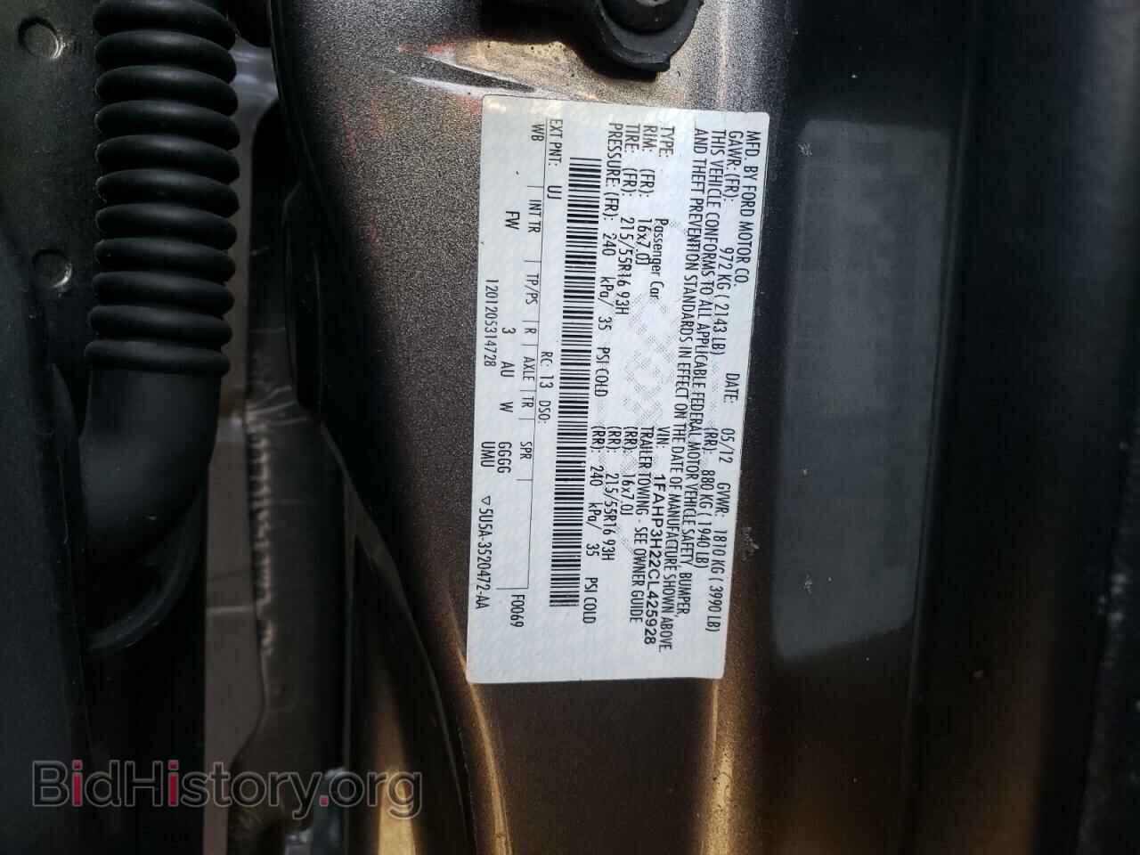 2012 FORD FOCUS - VIN: 1FAHP3H22CL425928 - Фото 10