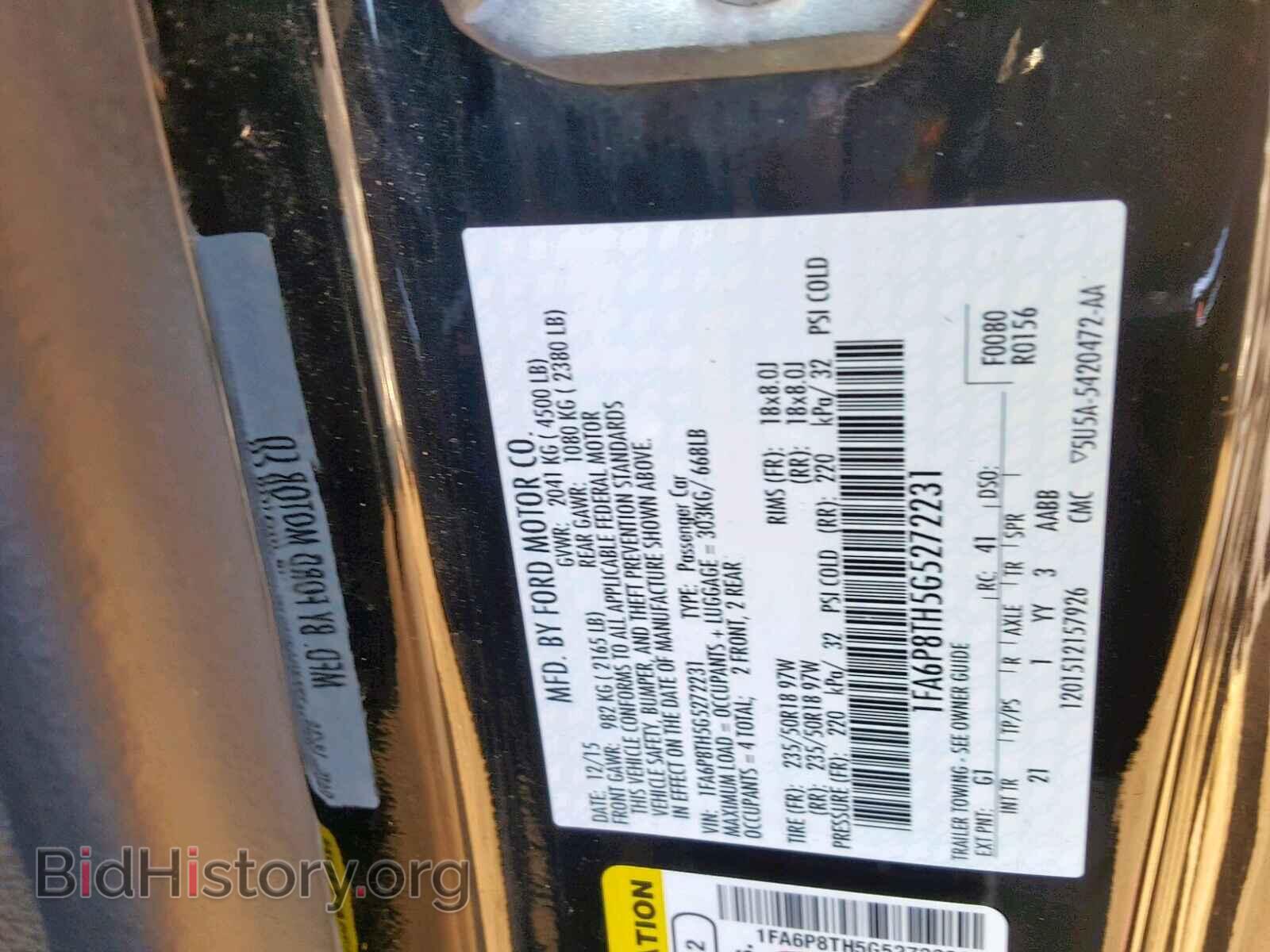 2016 FORD MUSTANG - VIN: 1FA6P8TH5G5272231 - Фото 10