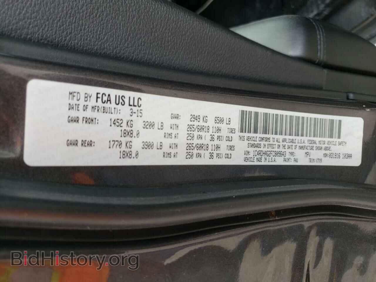 2015 DODGE DURANGO - VIN: 1C4RDHAG2FC809643 - Photo 10