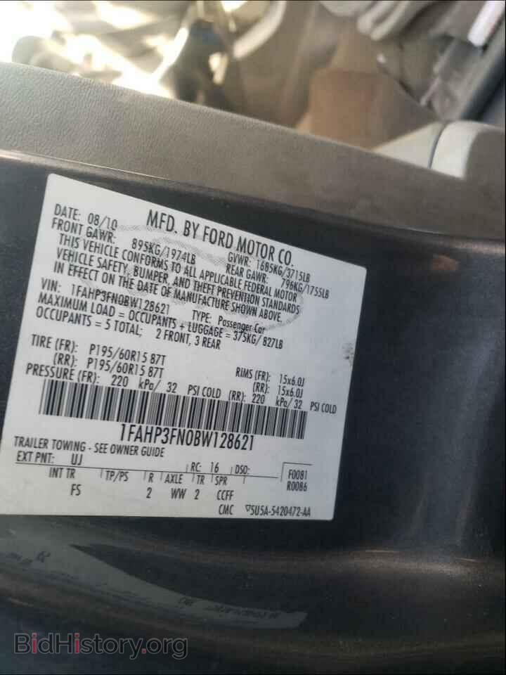 2011 FORD FOCUS - VIN: 1FAHP3FN0BW128621 - Photo 10