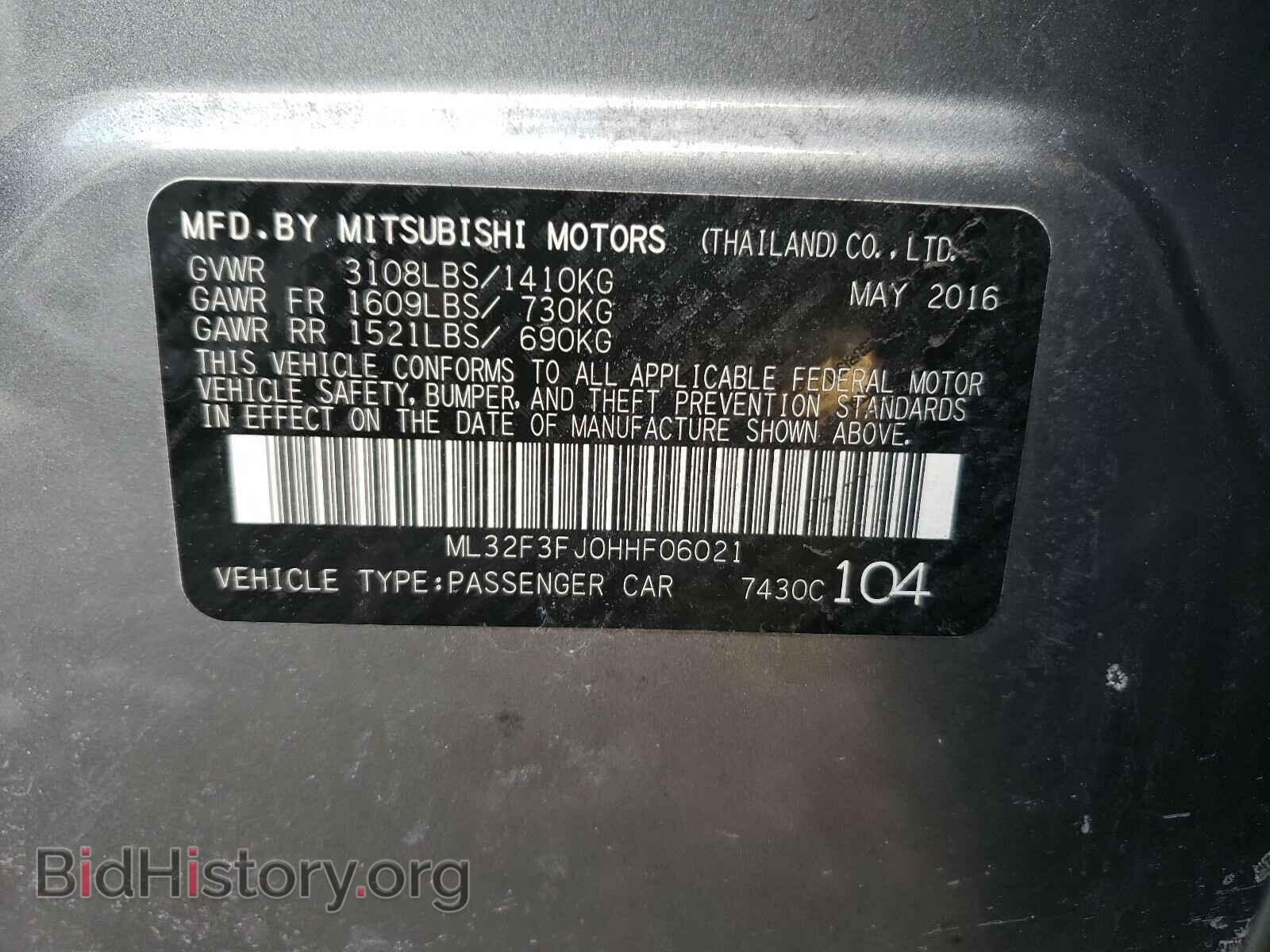 2017 MITSUBISHI MIRAGE - VIN: ML32F3FJ0HHF06021 - Фото 10