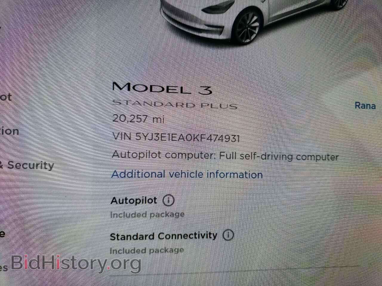 2019 TESLA MODEL 3 - VIN: 5YJ3E1EA0KF474931 - Photo 8