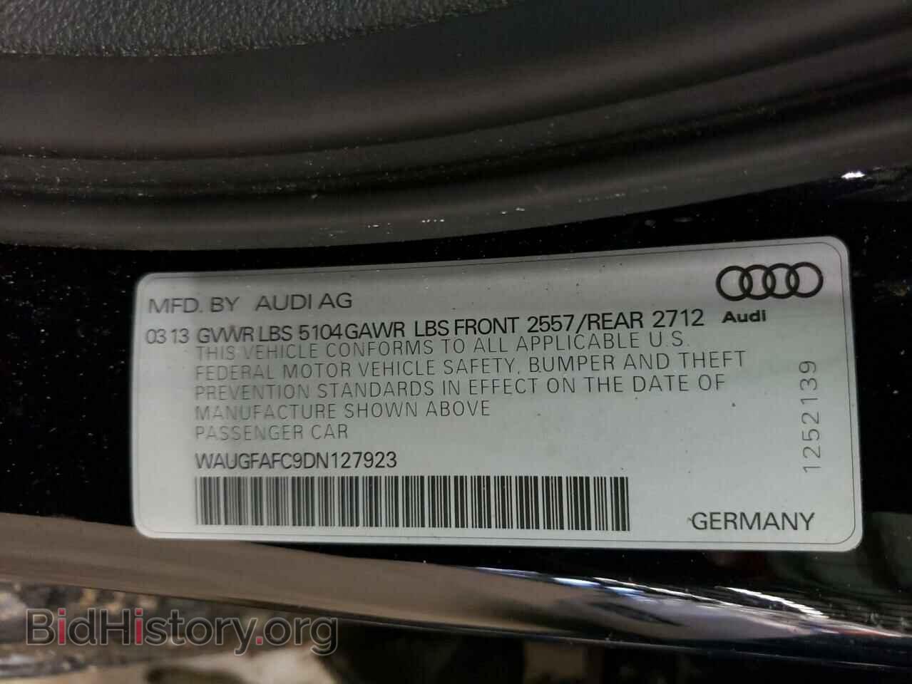 2013 AUDI A6 - VIN: WAUGFAFC9DN127923 - Фото 10