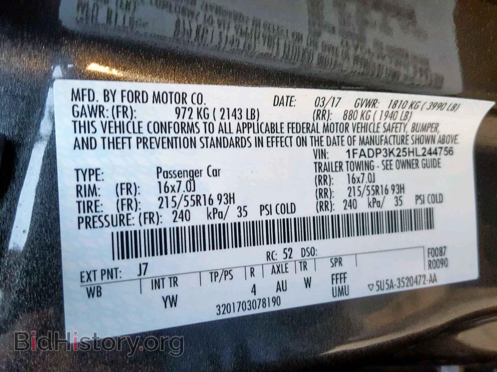 2017 FORD FOCUS SE - VIN: 1FADP3K25HL244756 - Фото 10