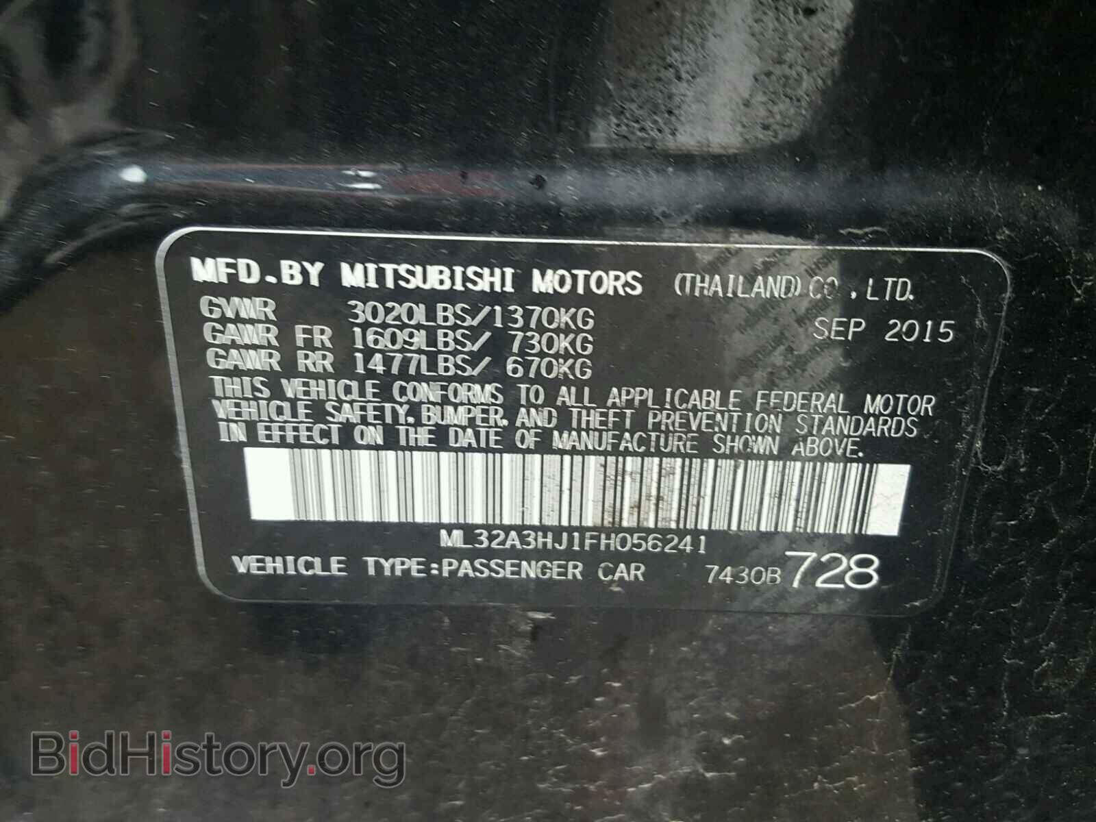2015 MITSUBISHI MIRAGE - VIN: ML32A3HJ1FH056241 - Фото 10