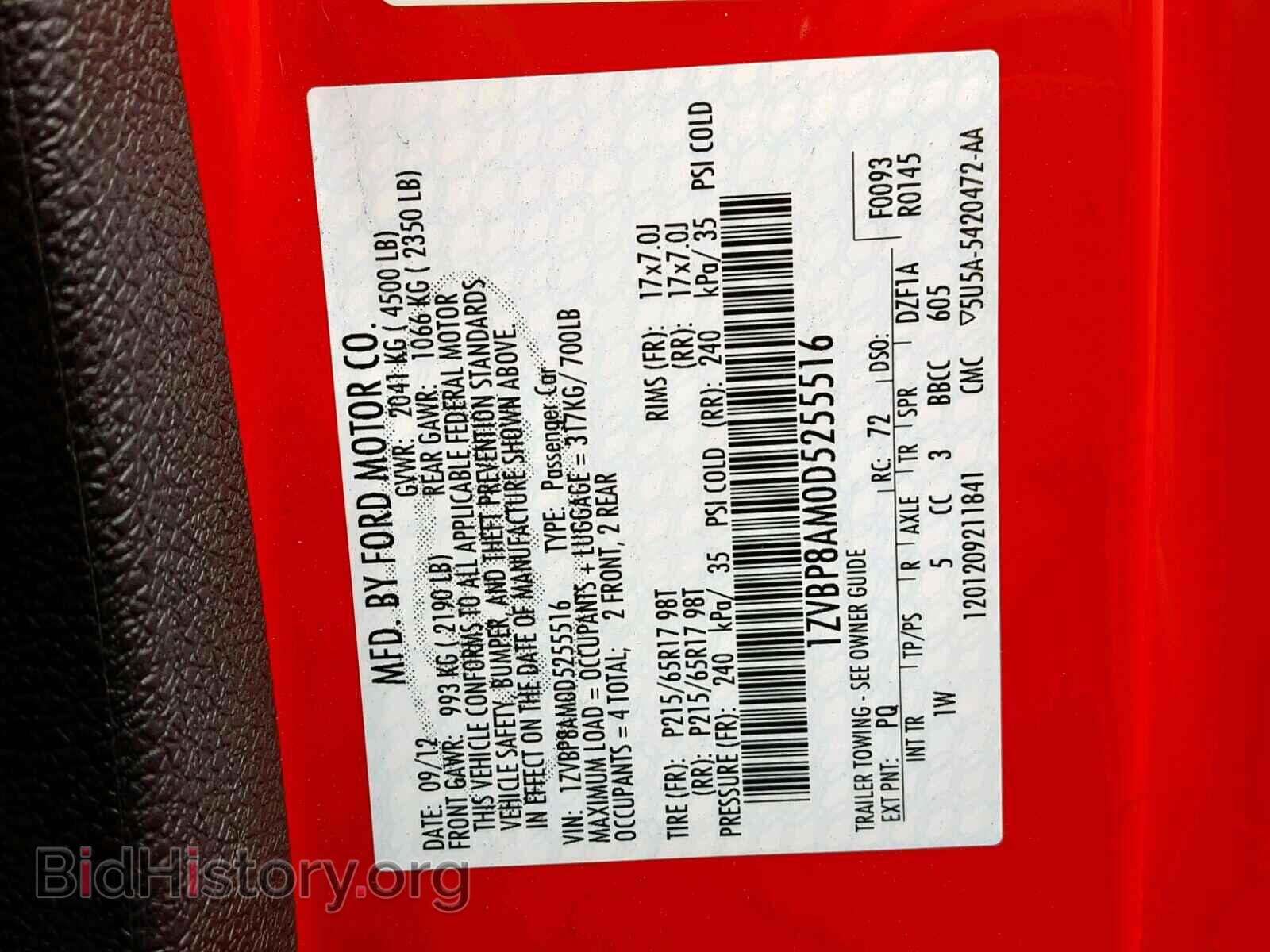 2013 FORD MUSTANG - VIN: 1ZVBP8AM0D5255516 - Фото 10