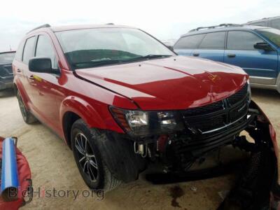 2018 Dodge JOURNEY SE, красный — VIN 3C4PDCAB1JT347202, Copart