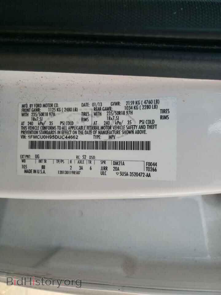2013 FORD ESCAPE - VIN: 1FMCU0H95DUC44662 - Фото 10