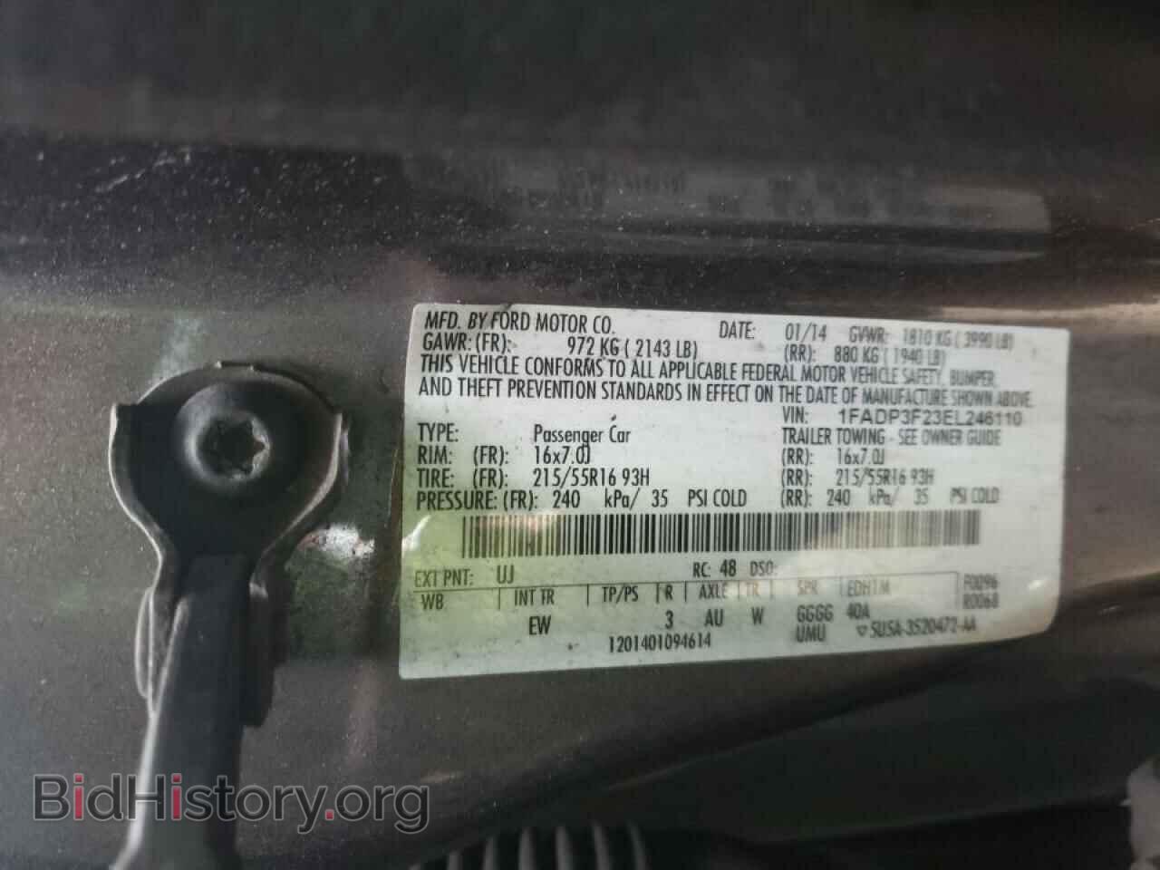 2014 FORD FOCUS - VIN: 1FADP3F23EL246110 - Фото 10
