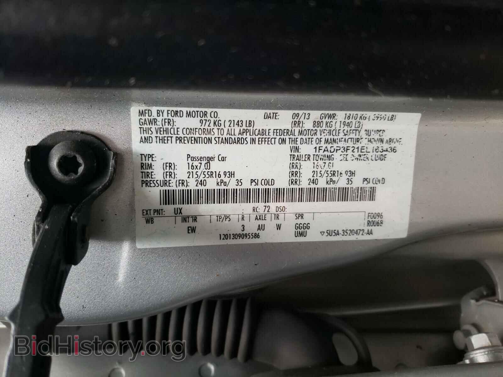 2014 FORD FOCUS - VIN: 1FADP3F21EL163436 - Фото 10