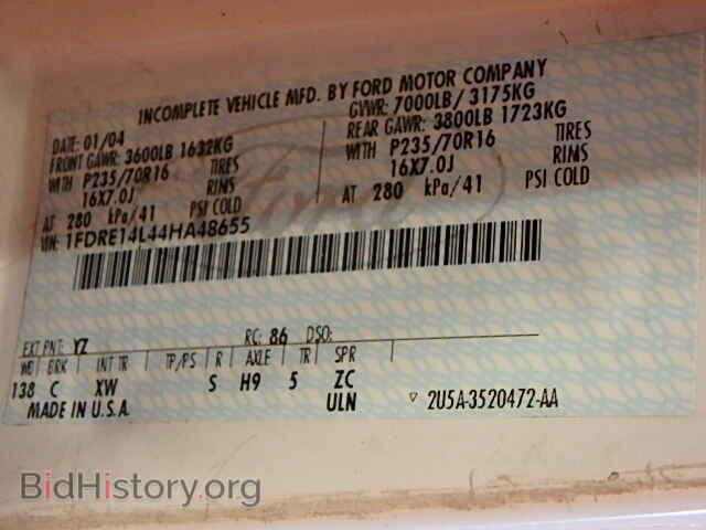2004 FORD ECONOLINE - VIN: 1FDRE14L44HA48655 - Photo 10