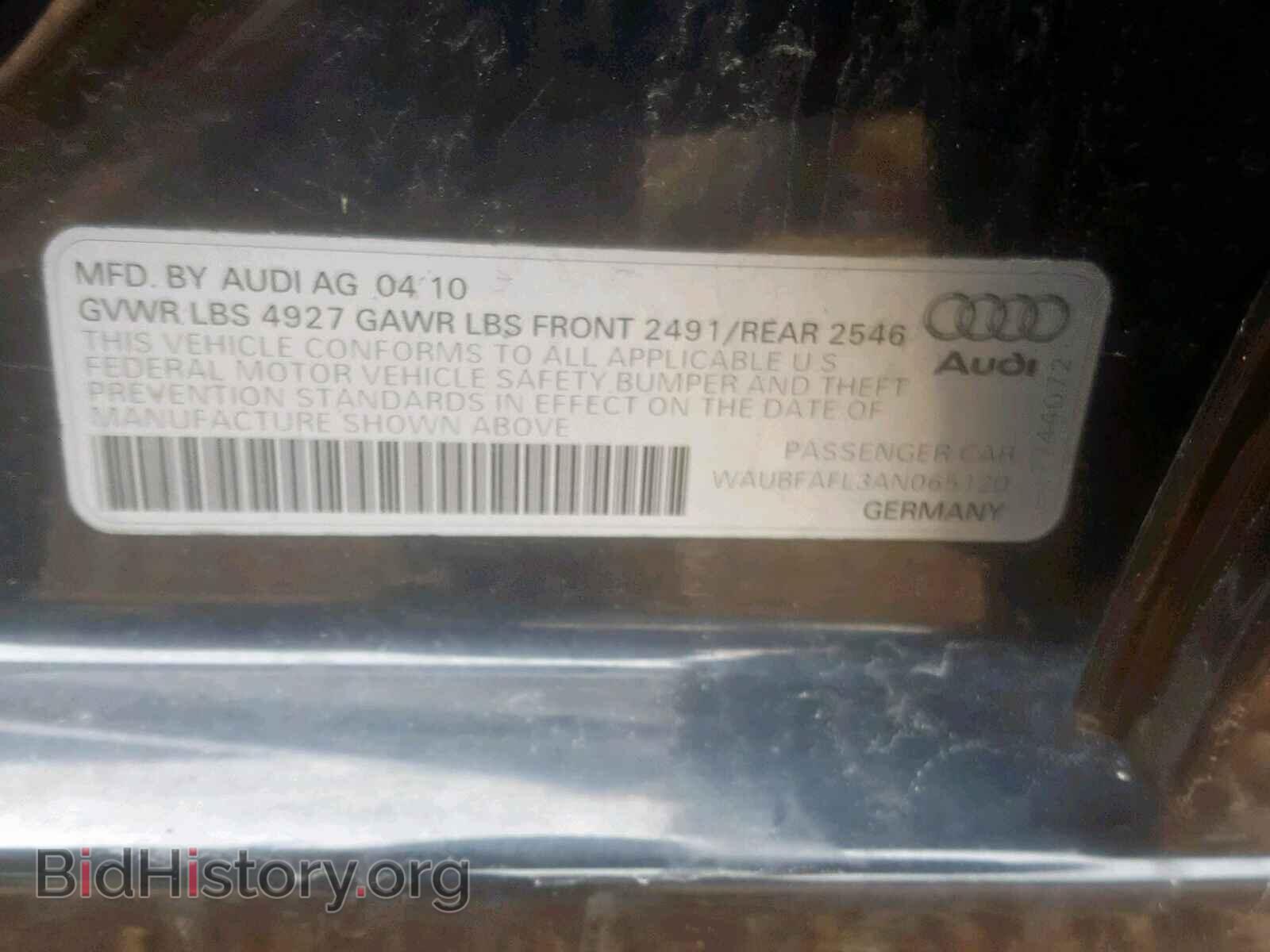 2010 AUDI A4 - VIN: WAUBFAFL3AN065120 - Фото 10
