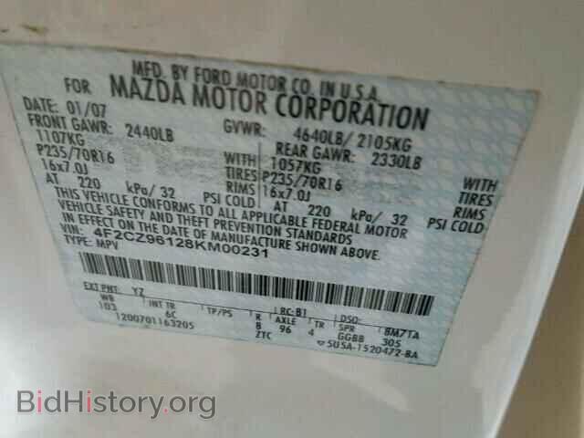 2008 MAZDA TRIBUTE - VIN: 4F2CZ96128KM00231 - Фото 10