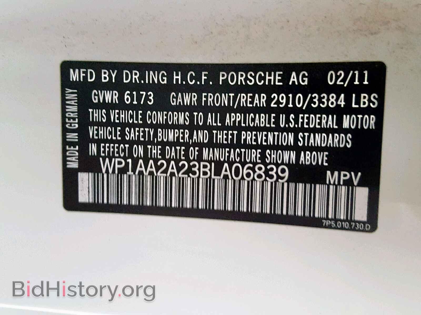 2011 PORSCHE CAYENNE - VIN: WP1AA2A23BLA06839 - Photo 10