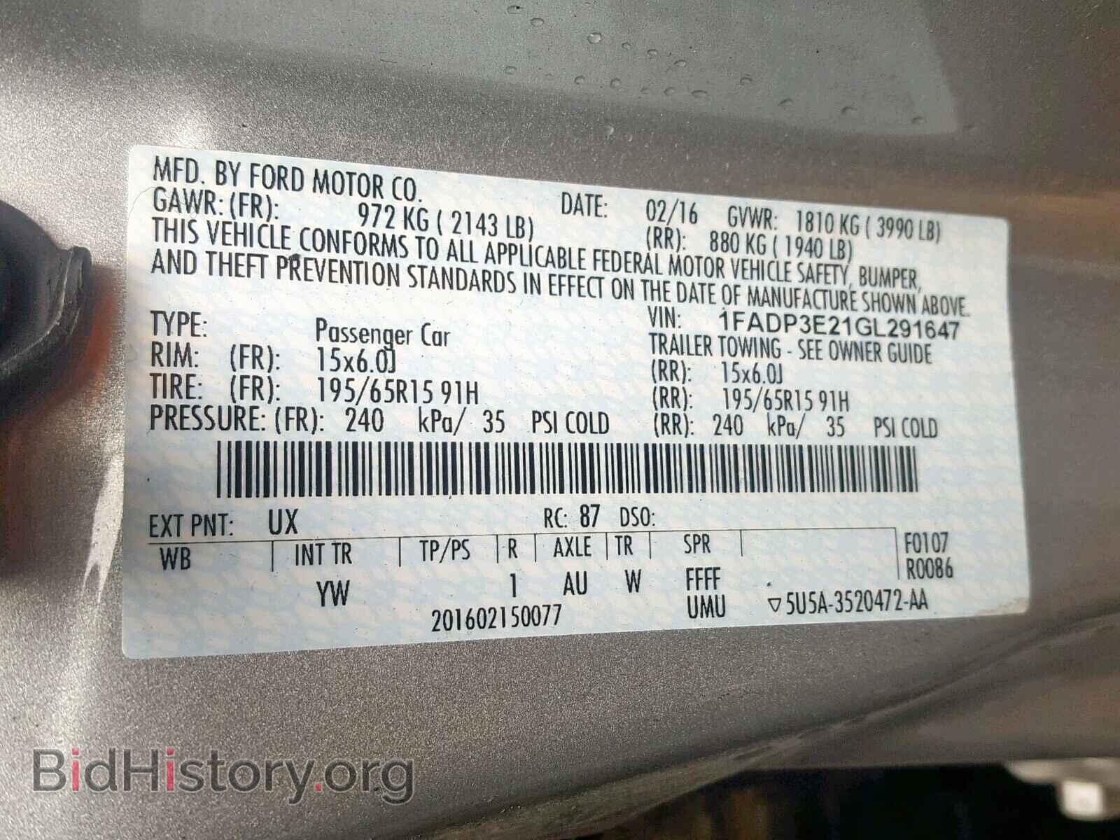 2016 FORD FOCUS - VIN: 1FADP3E21GL291647 - Photo 10