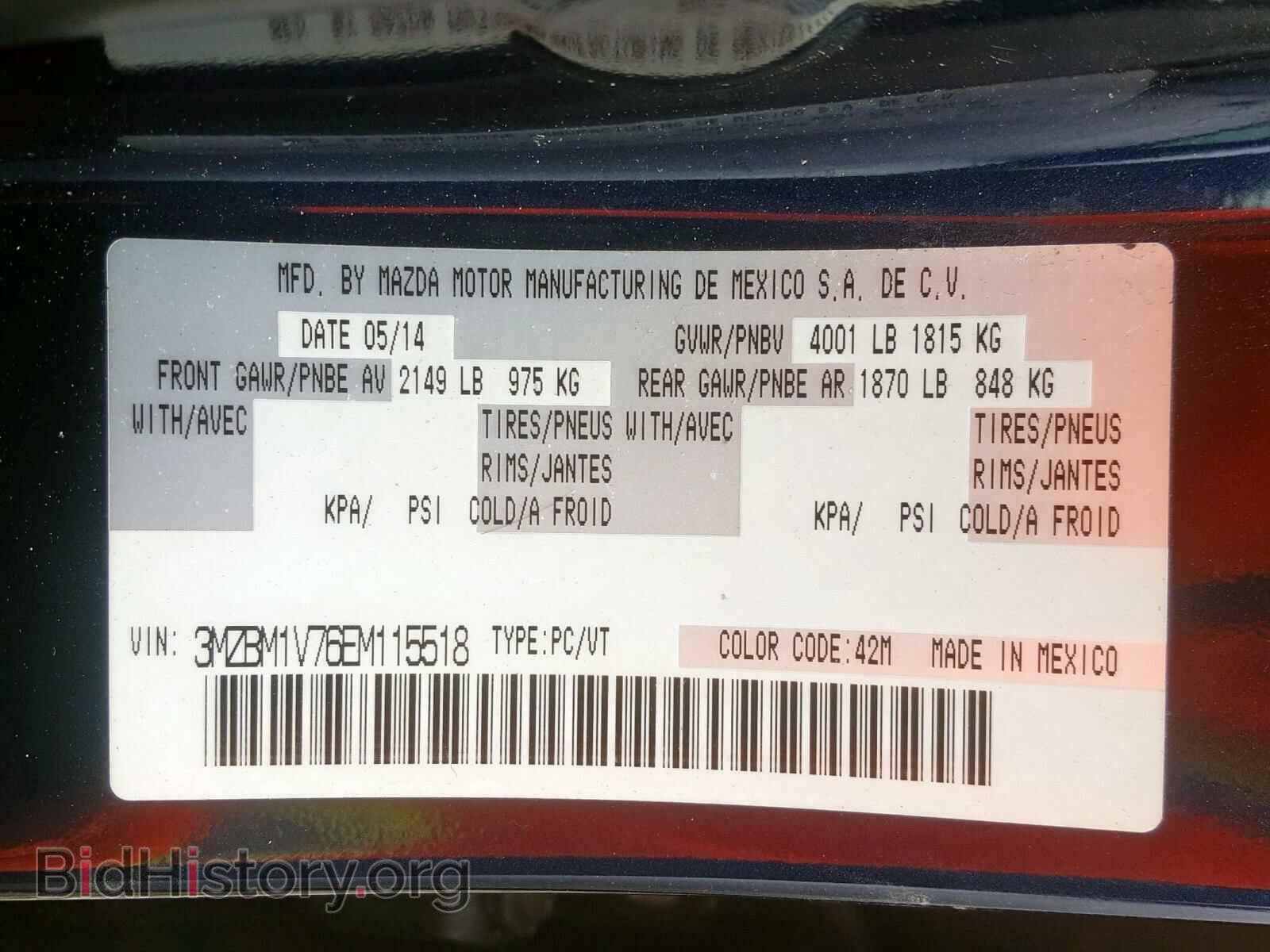 2014 MAZDA 3 - VIN: 3MZBM1V76EM115518 - Photo 10