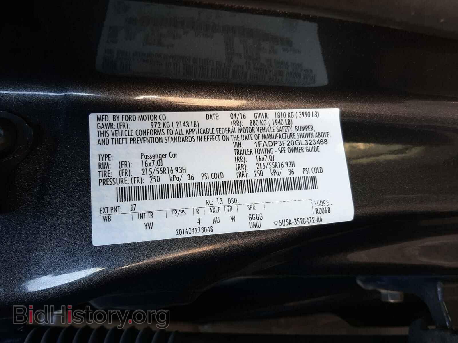 2016 FORD FOCUS - VIN: 1FADP3F20GL323468 - Фото 10