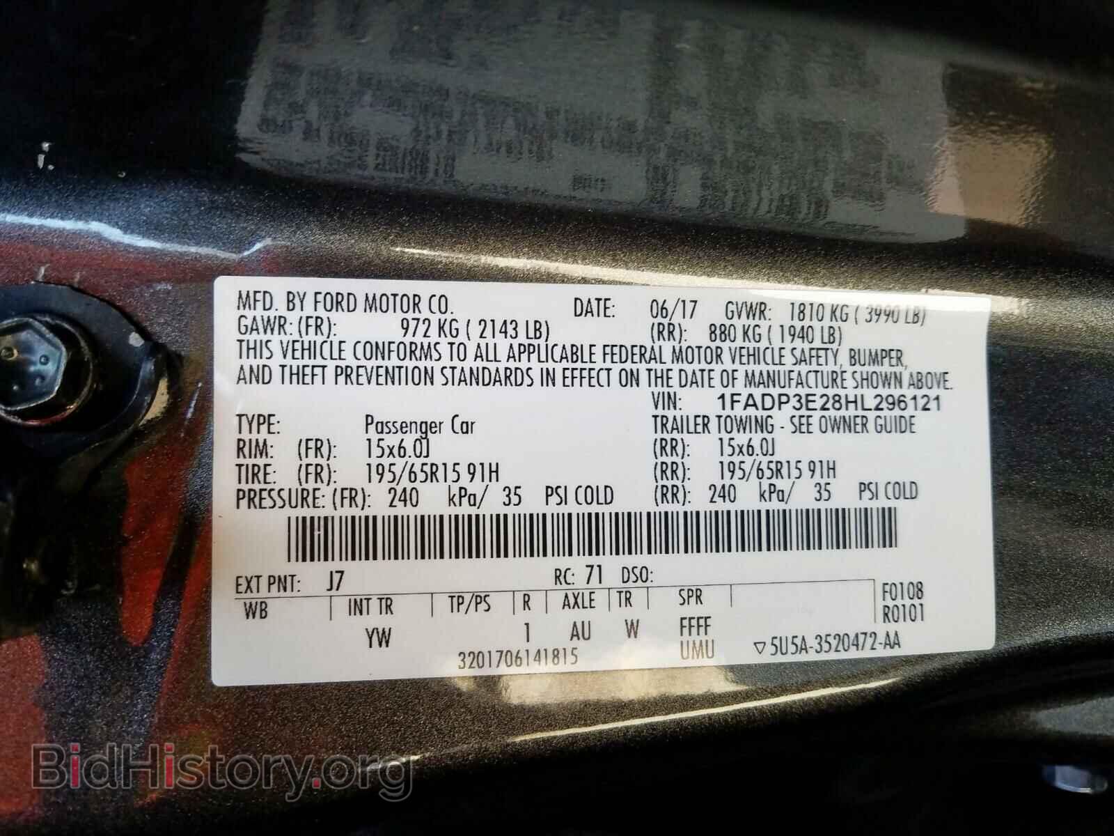 2017 FORD FOCUS - VIN: 1FADP3E28HL296121 - Фото 10