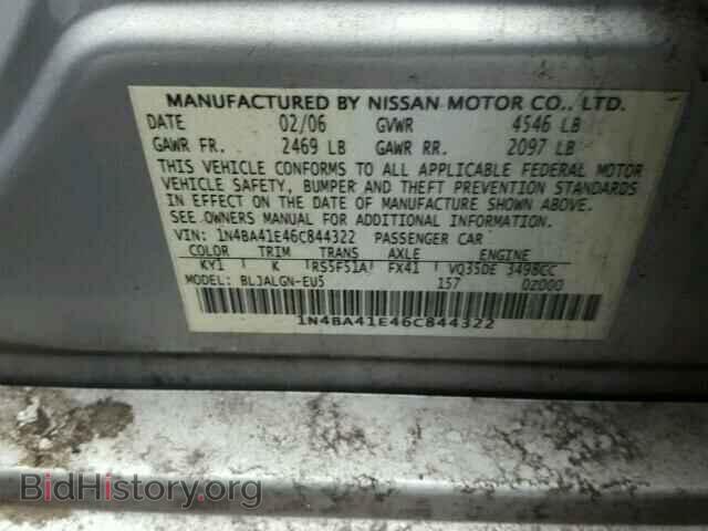2006 NISSAN MAXIMA - VIN: 1N4BA41E46C844322 - Фото 10