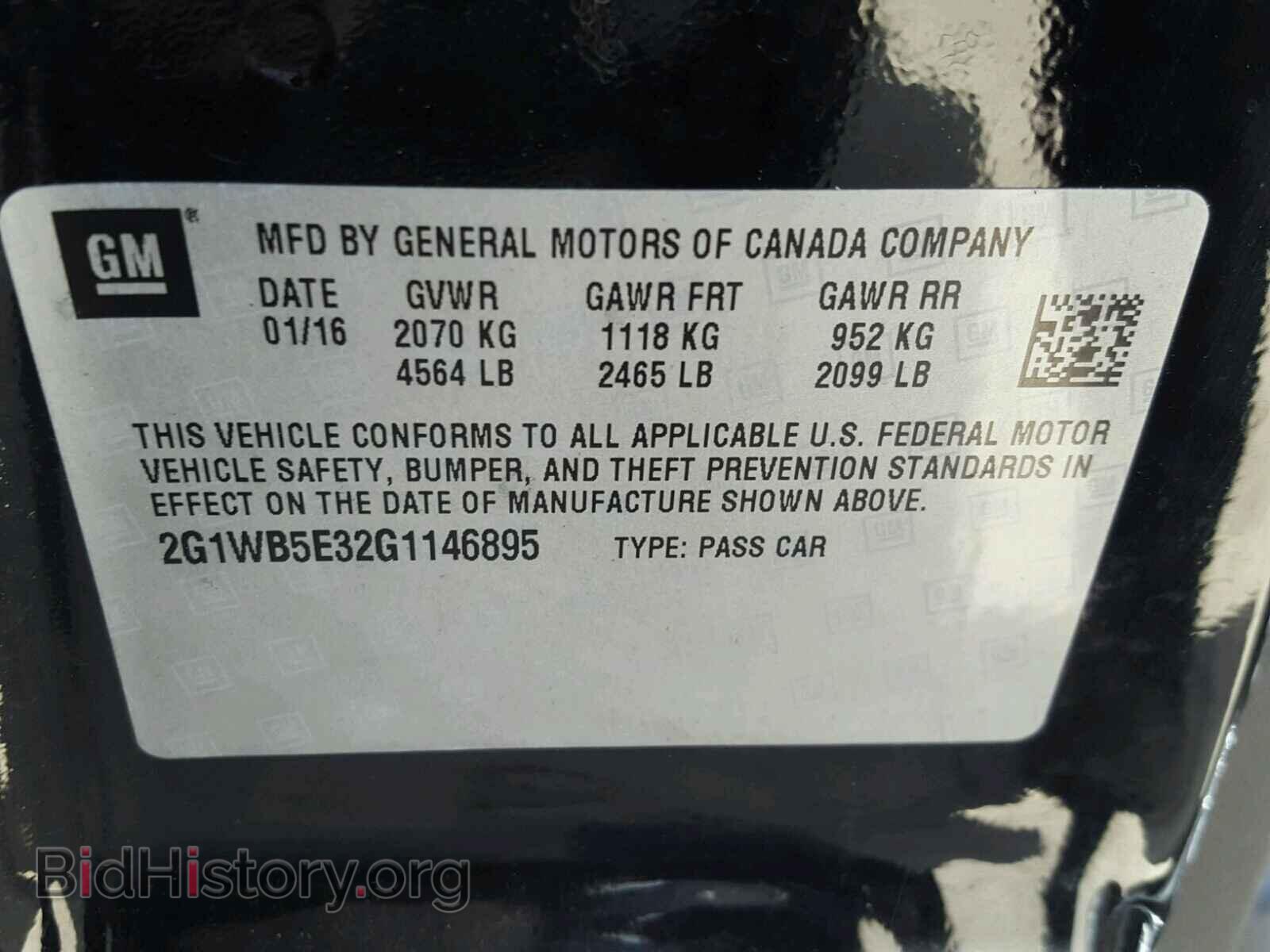 2016 CHEVROLET IMPALA - VIN: 2G1WB5E32G1146895 - Фото 10
