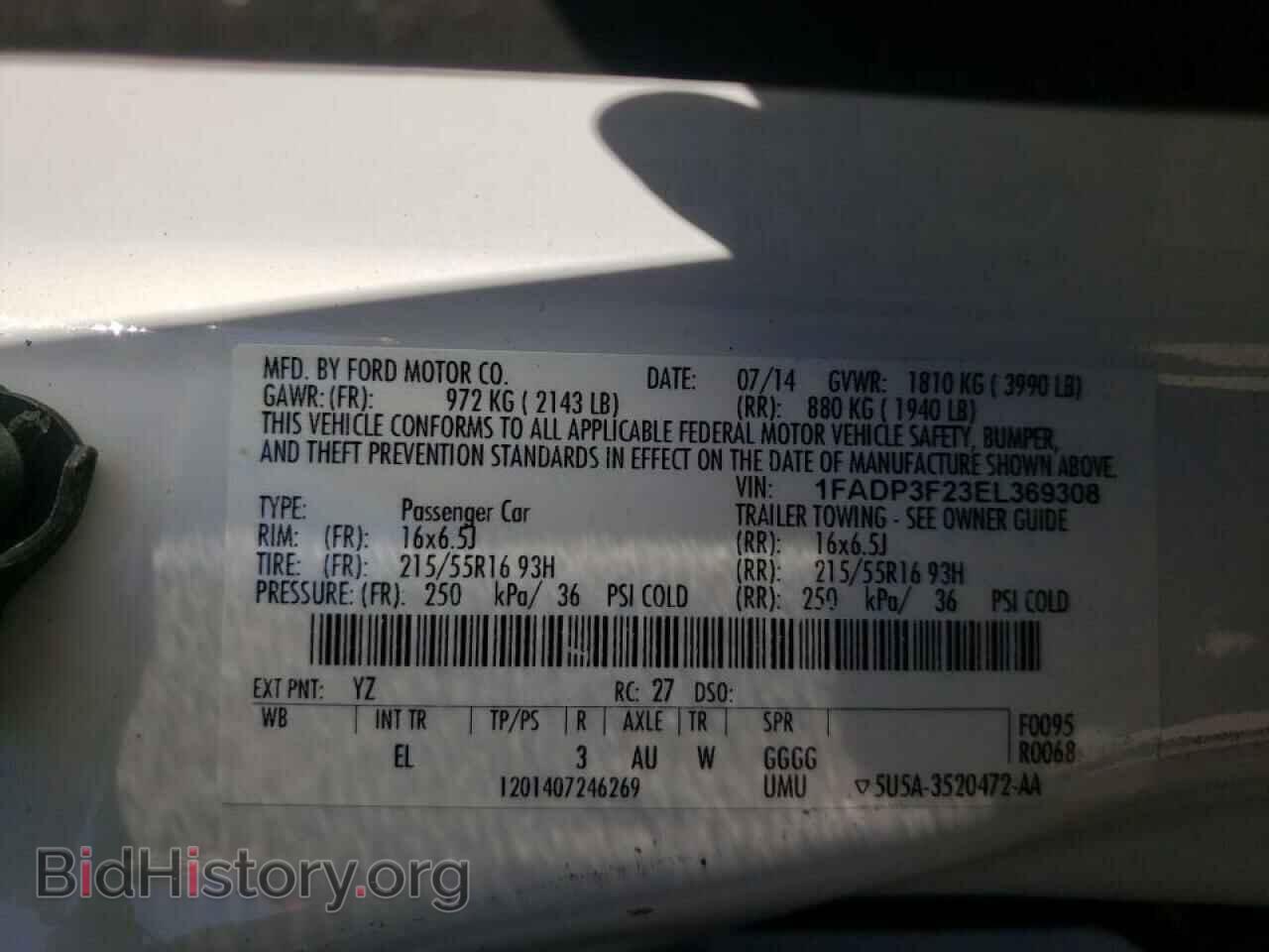 2014 FORD FOCUS - VIN: 1FADP3F23EL369308 - Photo 10