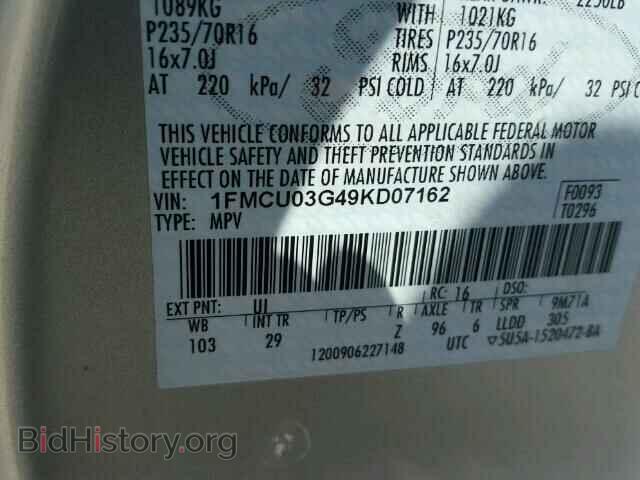 2009 FORD ESCAPE - VIN: 1FMCU03G49KD07162 - Photo 10