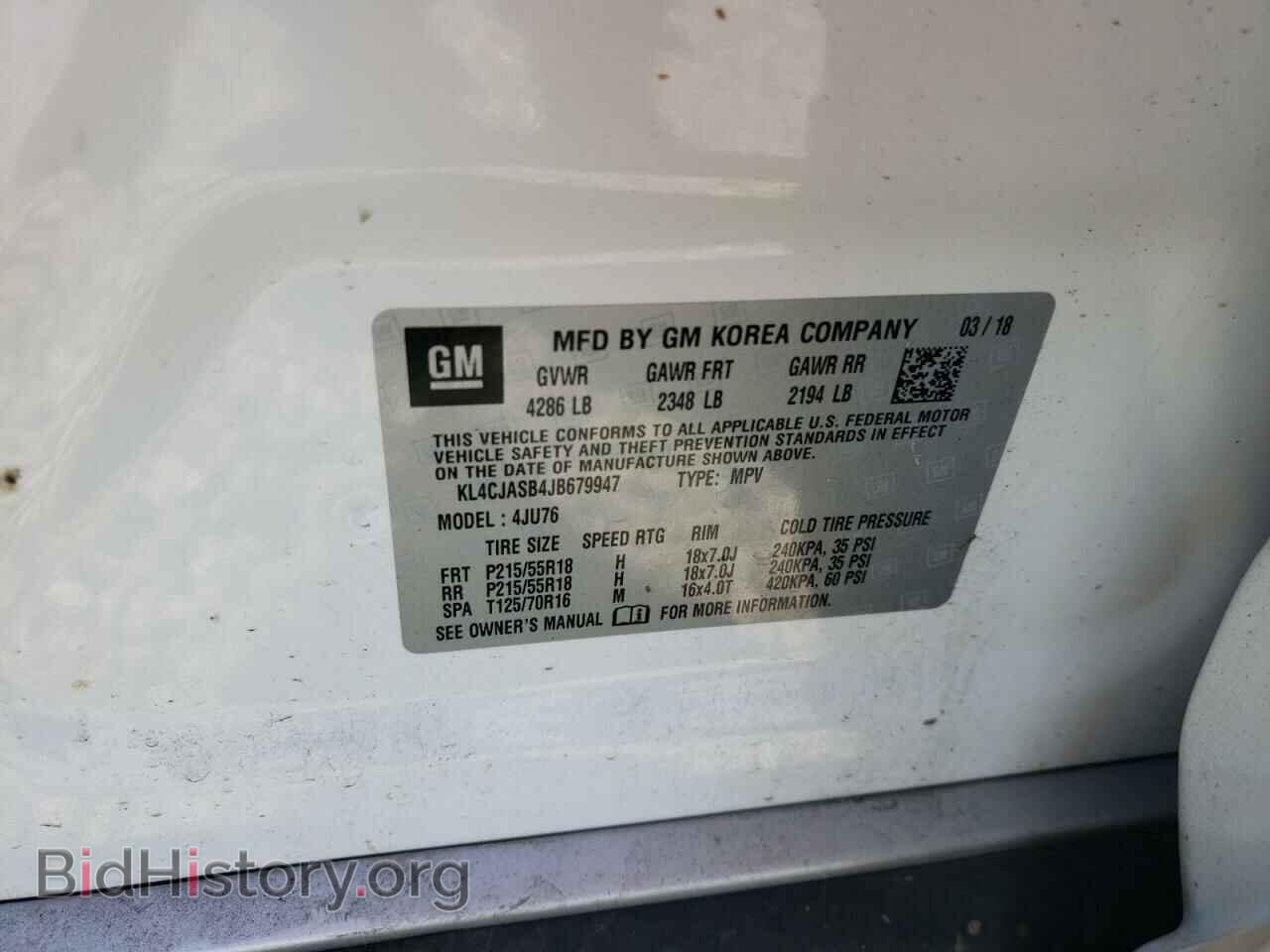 2018 BUICK ENCORE - VIN: KL4CJASB4JB679947 - Photo 10